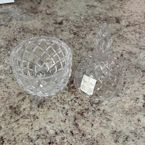 Vintage Crystal Clear Slovakia Pineapple Decor NWT - Picture 7 of 11
